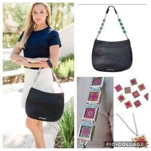 Carmella Authentic Leather Locket Strap Purse /  Hobo Bag